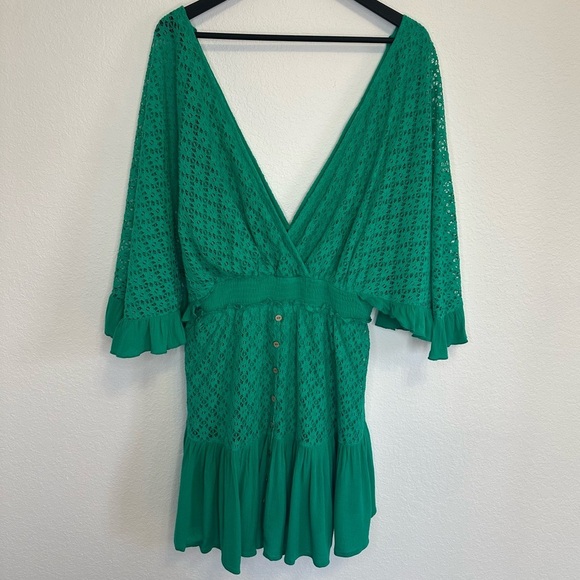 BIBI Green Island Beauty Romper Green 1X - Picture 1 of 16